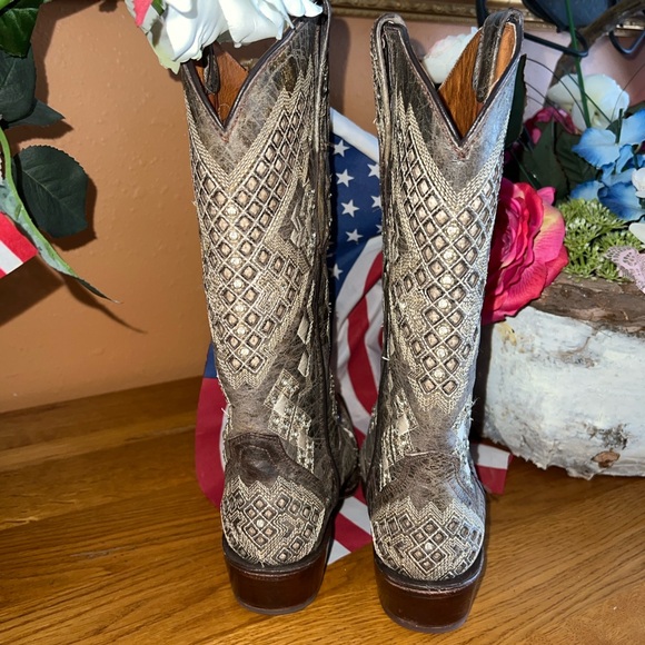 Golden Guns Distressed Brown Embroidered/Crystal   Western Boots  US6 MEX23 - Picture 12 of 12